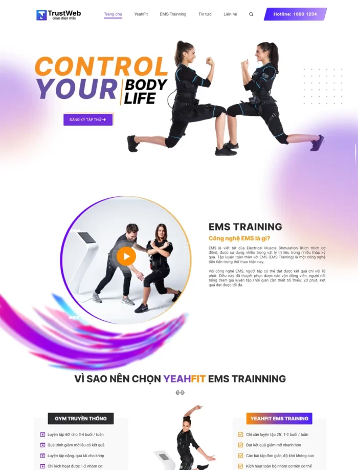 thiet ke web tap gym