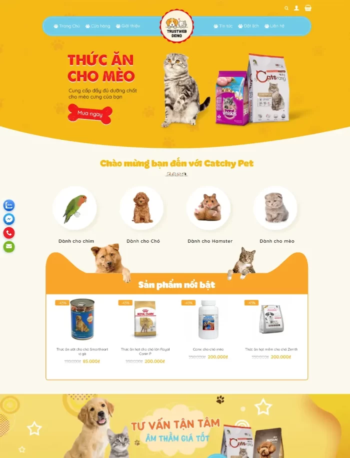 thietke website thucung pet