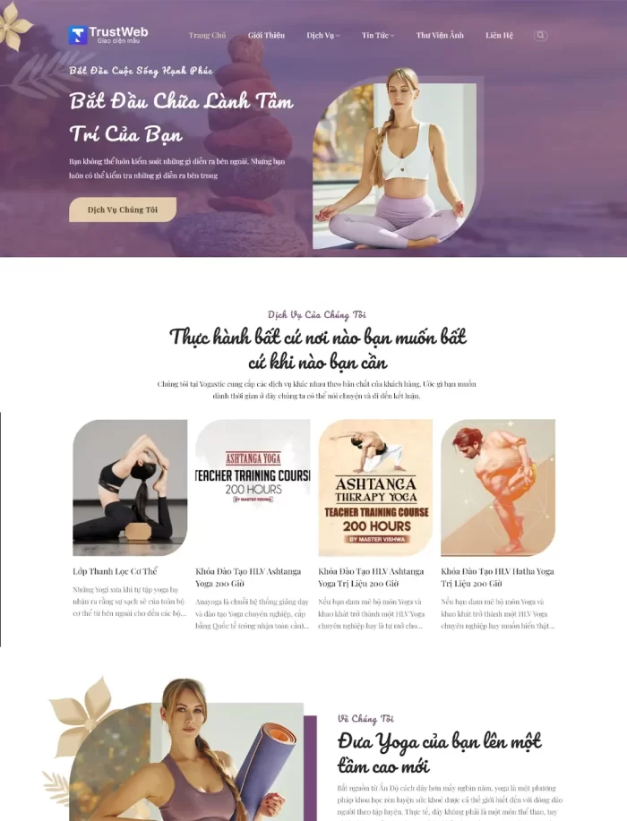 thietke website trungtam yoga
