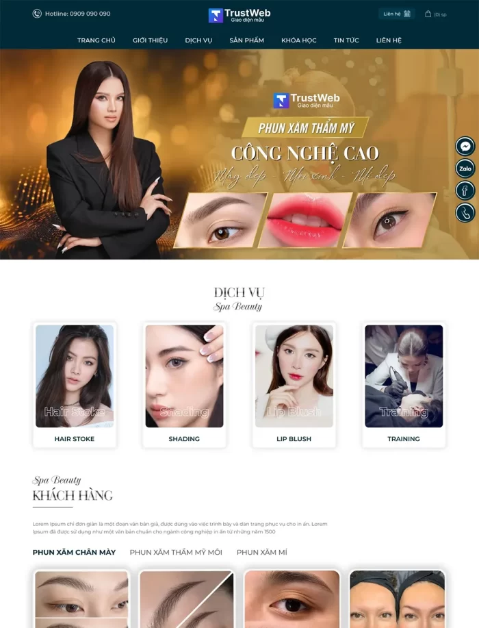 thiet ke website spa tham my 4